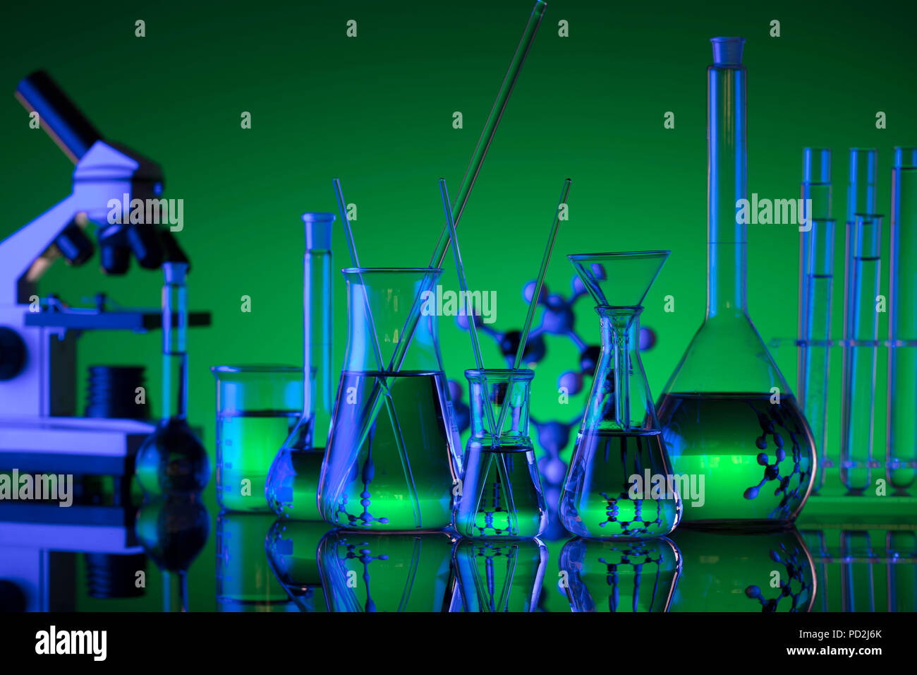 Chemical laboratory concept. Experiment with liquids. Laboratory