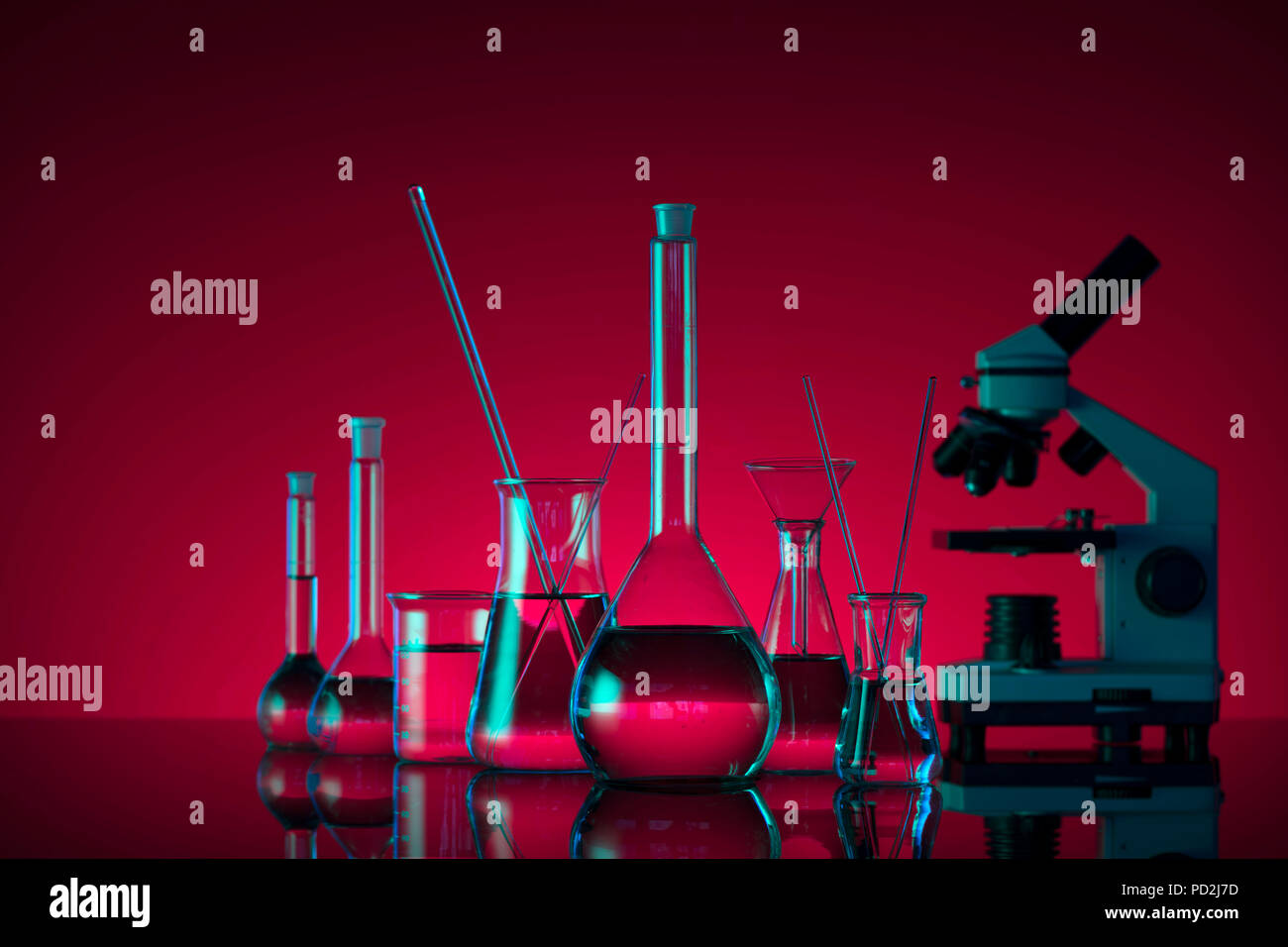 Chemical laboratory concept. Experiment with liquids. Laboratory