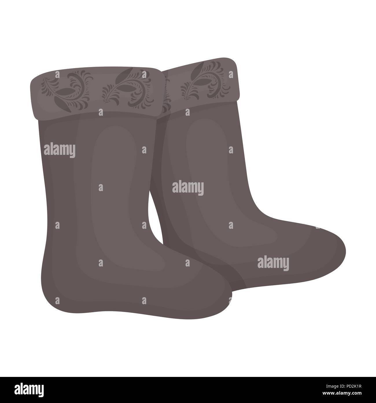 Winter felt boots icon in cartoon design isolated on white background ...