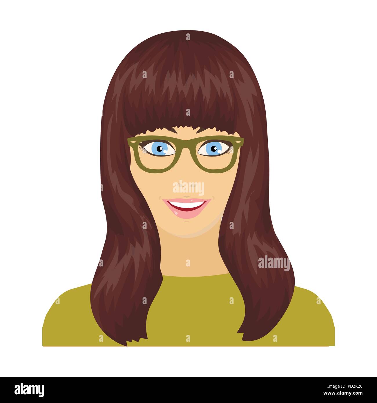 The girl's face is wearing glasses. Face and appearance single icon in  cartoon style vector symbol stock illustration Stock Vector Image & Art -  Alamy