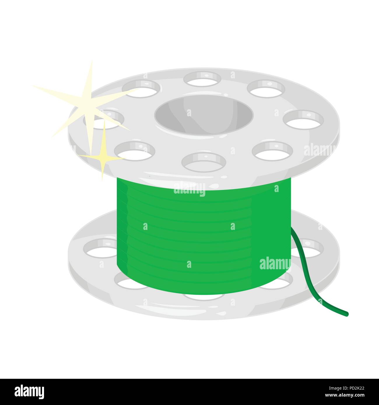 Metal bobbin for sewing. Sewing and equipment single icon in cartoon ...