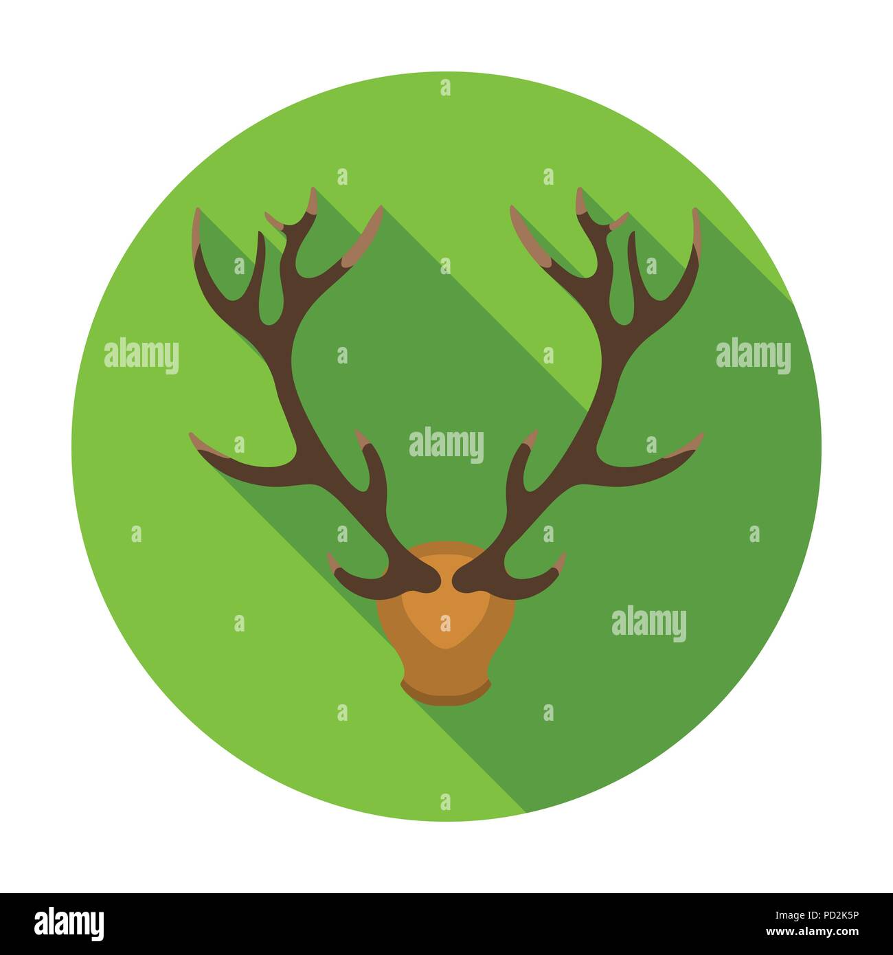 Deer antlers horns icon in flat style isolated on white background ...