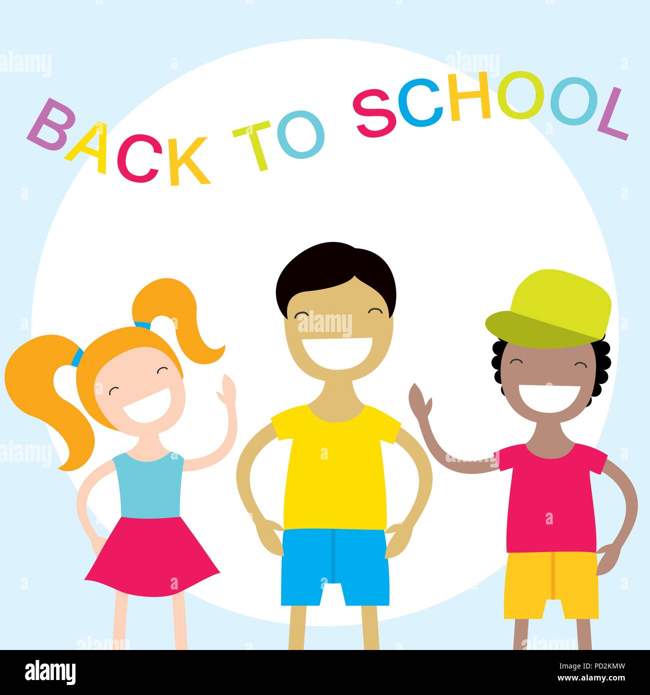Happy kids vector illustration. Back to school concept Stock Vector ...