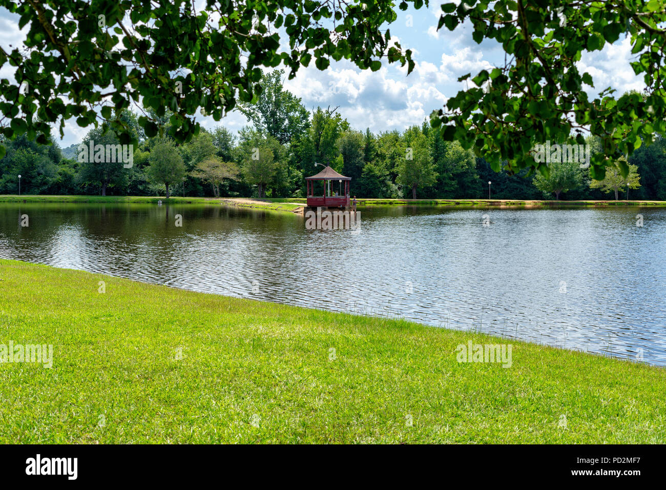 Some fishing time at the lake in Guthrie Smith Park in Fayette, Alabama. Stock Photo