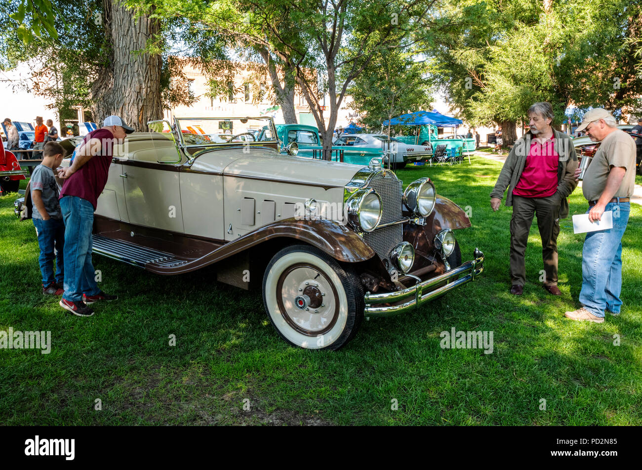 1931 Antique Packard Roadster convertible; Angel of Shavano Car Show, fund raiser for Chaffee County Search & Rescue South, Salida, Colorado, USA Stock Photo