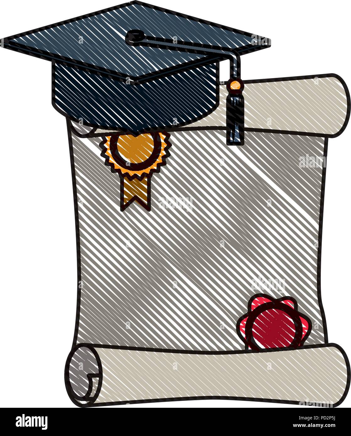 hat graduation with diploma Stock Vector Image & Art - Alamy