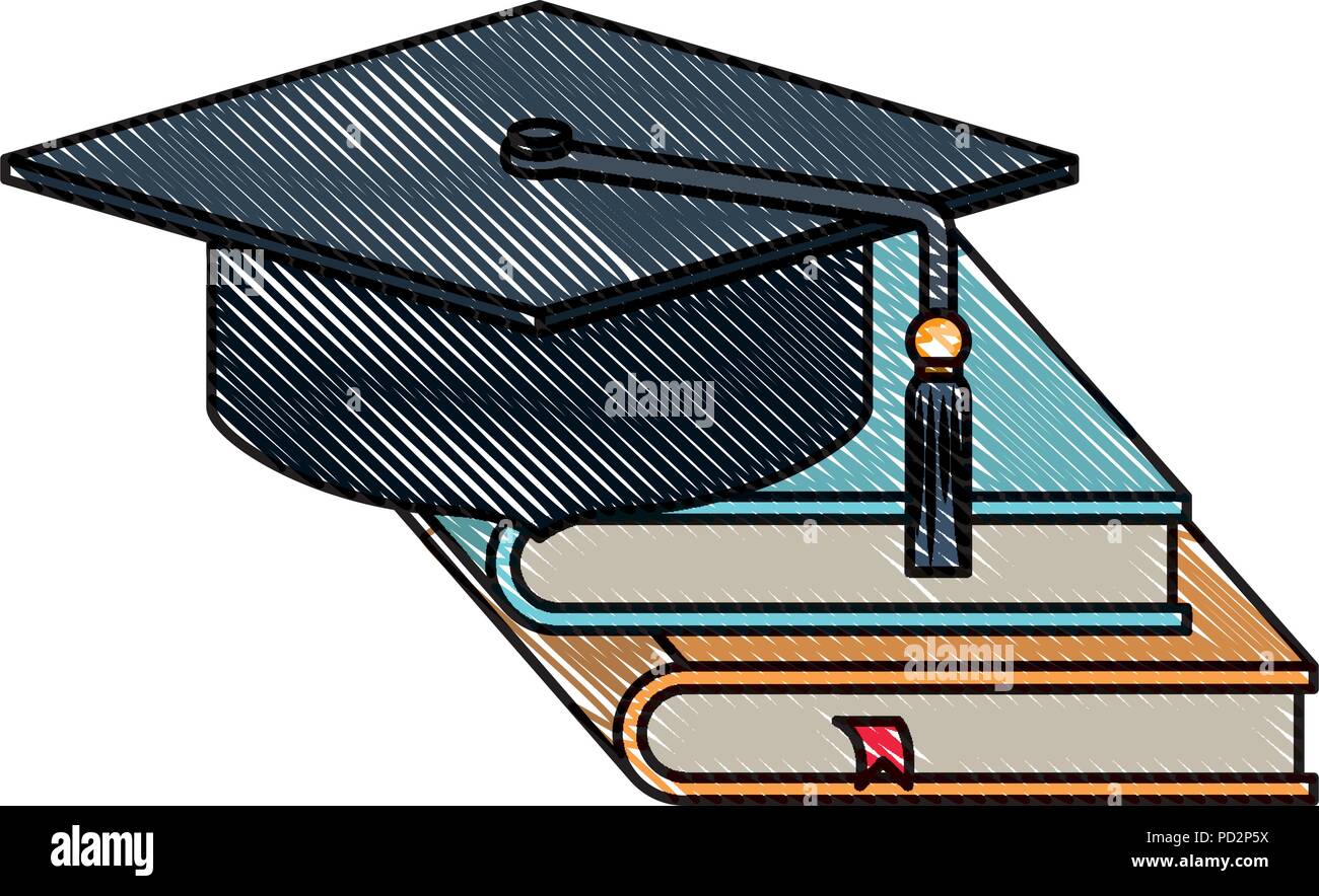 Library books hat graduation Stock Vector Images - Alamy
