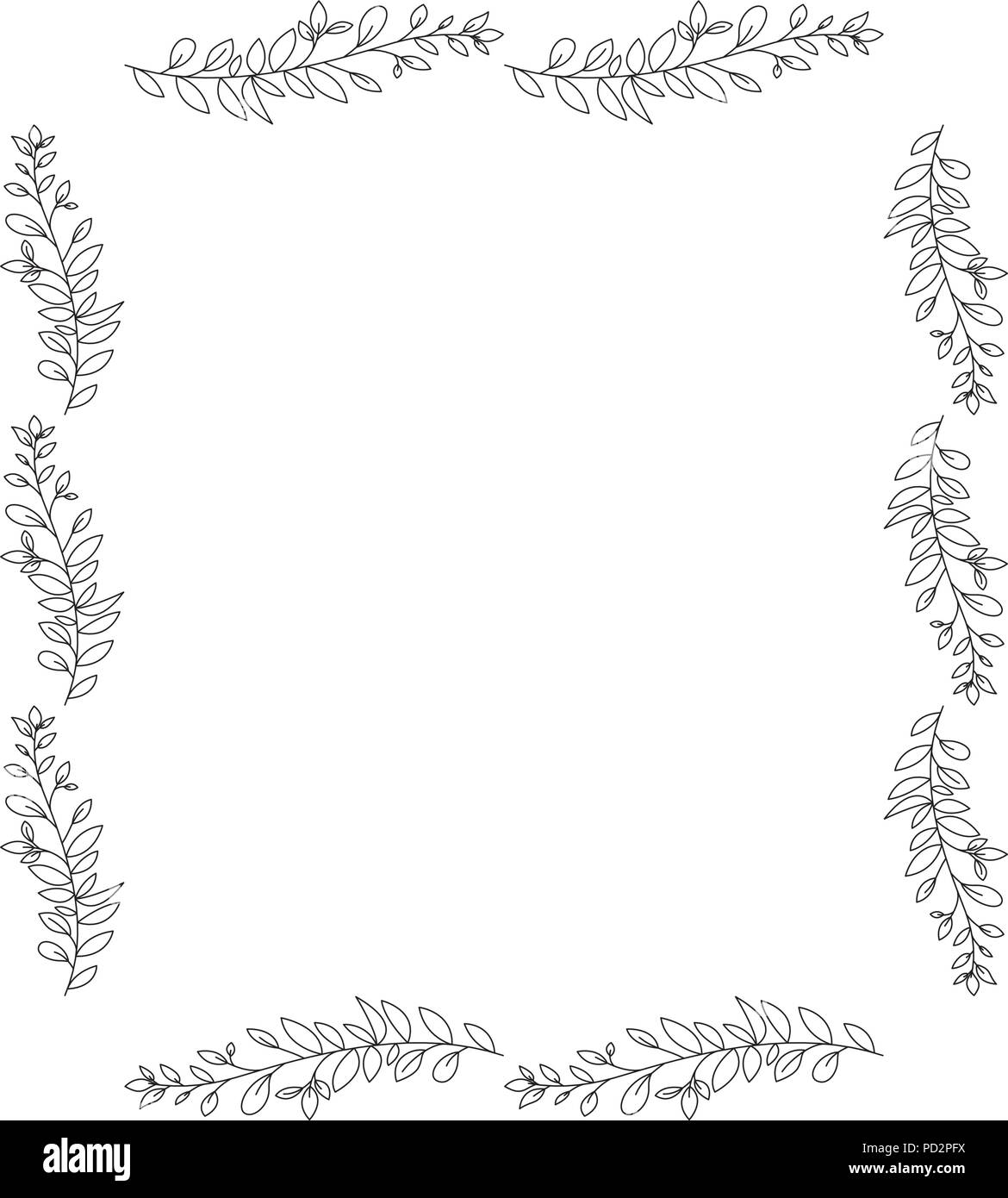 leafs square frame decorative Stock Vector Image & Art - Alamy