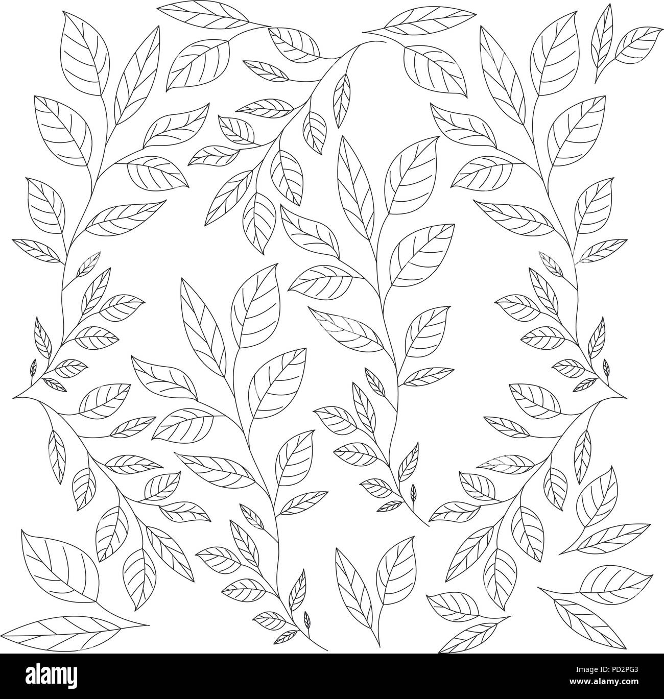 branches with leafs pattern background Stock Vector Image & Art - Alamy