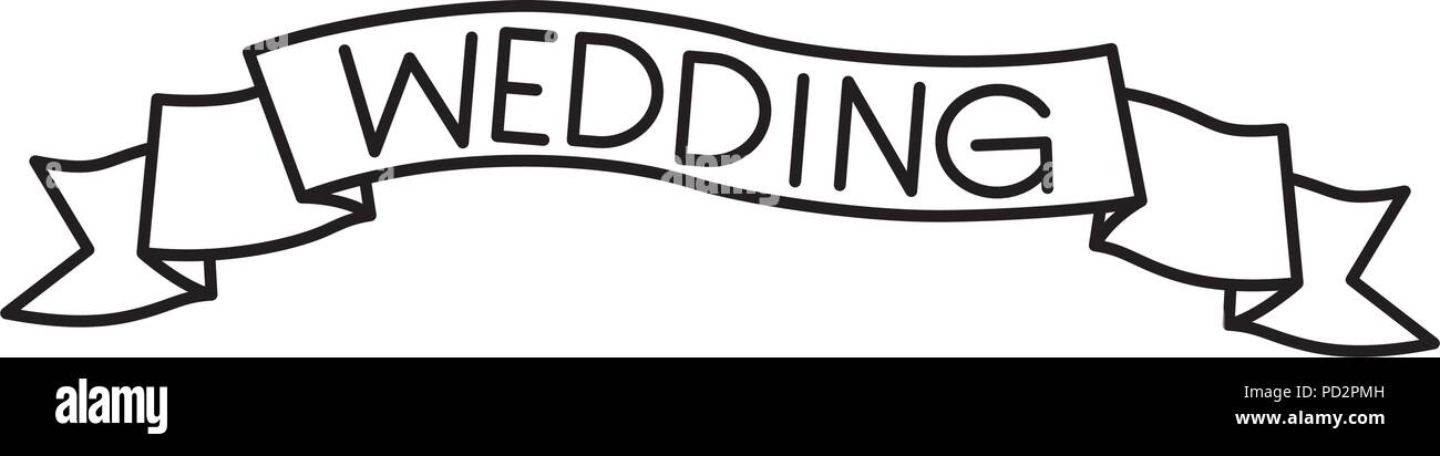 ribbon frame wedding with calligraphy Stock Vector Image & Art - Alamy