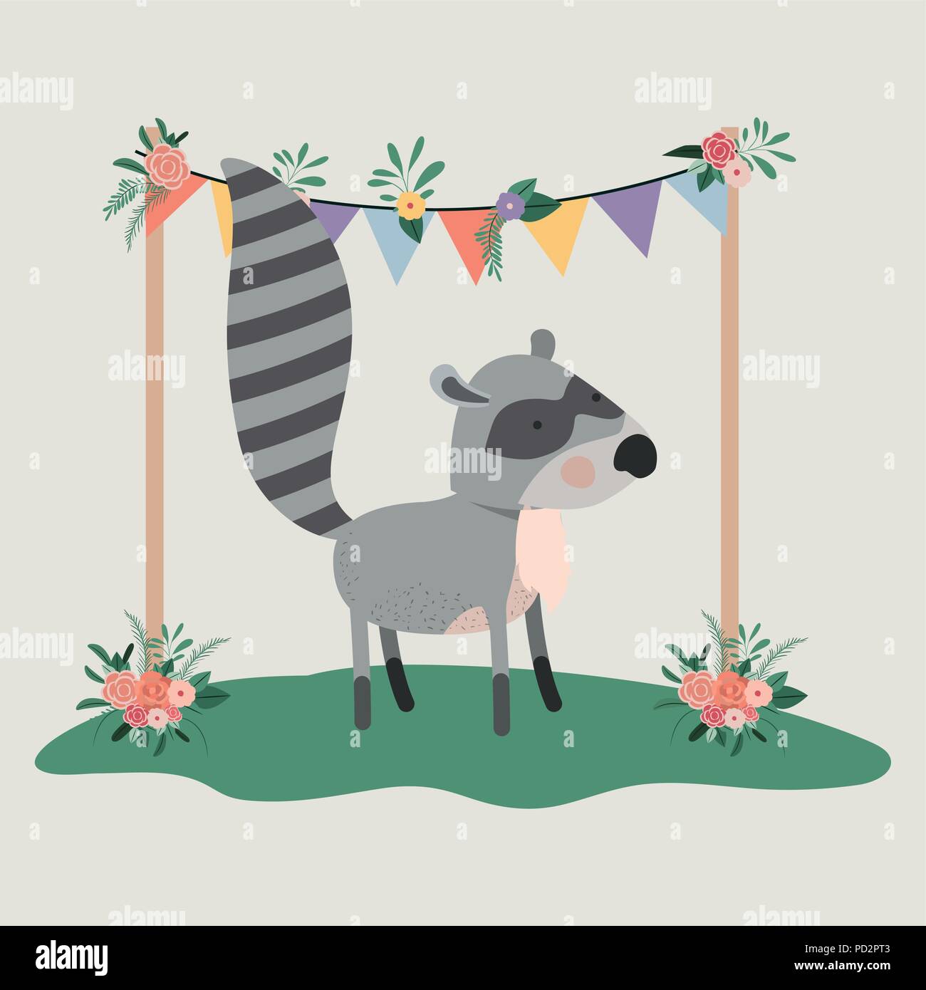 baby shower card with cute raccoon Stock Vector Image & Art - Alamy