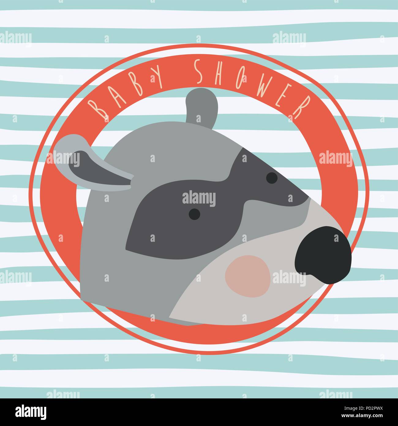 baby shower card with cute raccoon Stock Vector Image & Art - Alamy