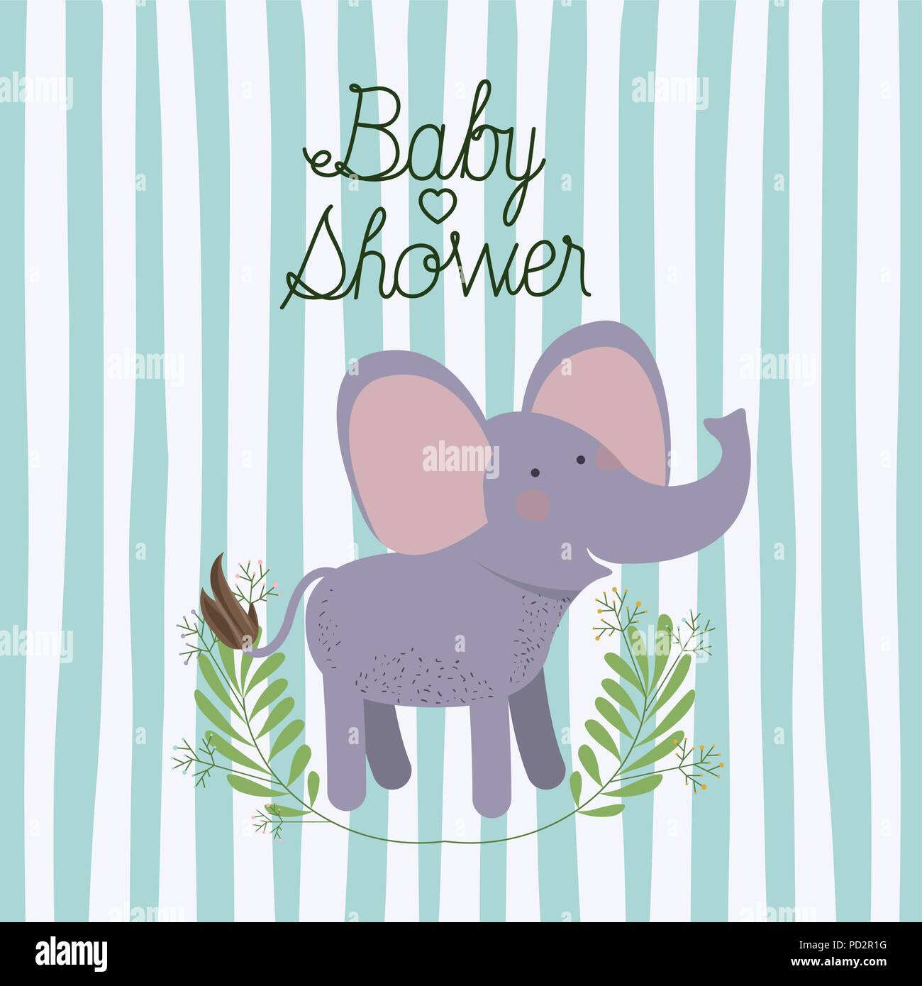 baby shower card with cute elephant Stock Vector Image &amp; Art - Alamy