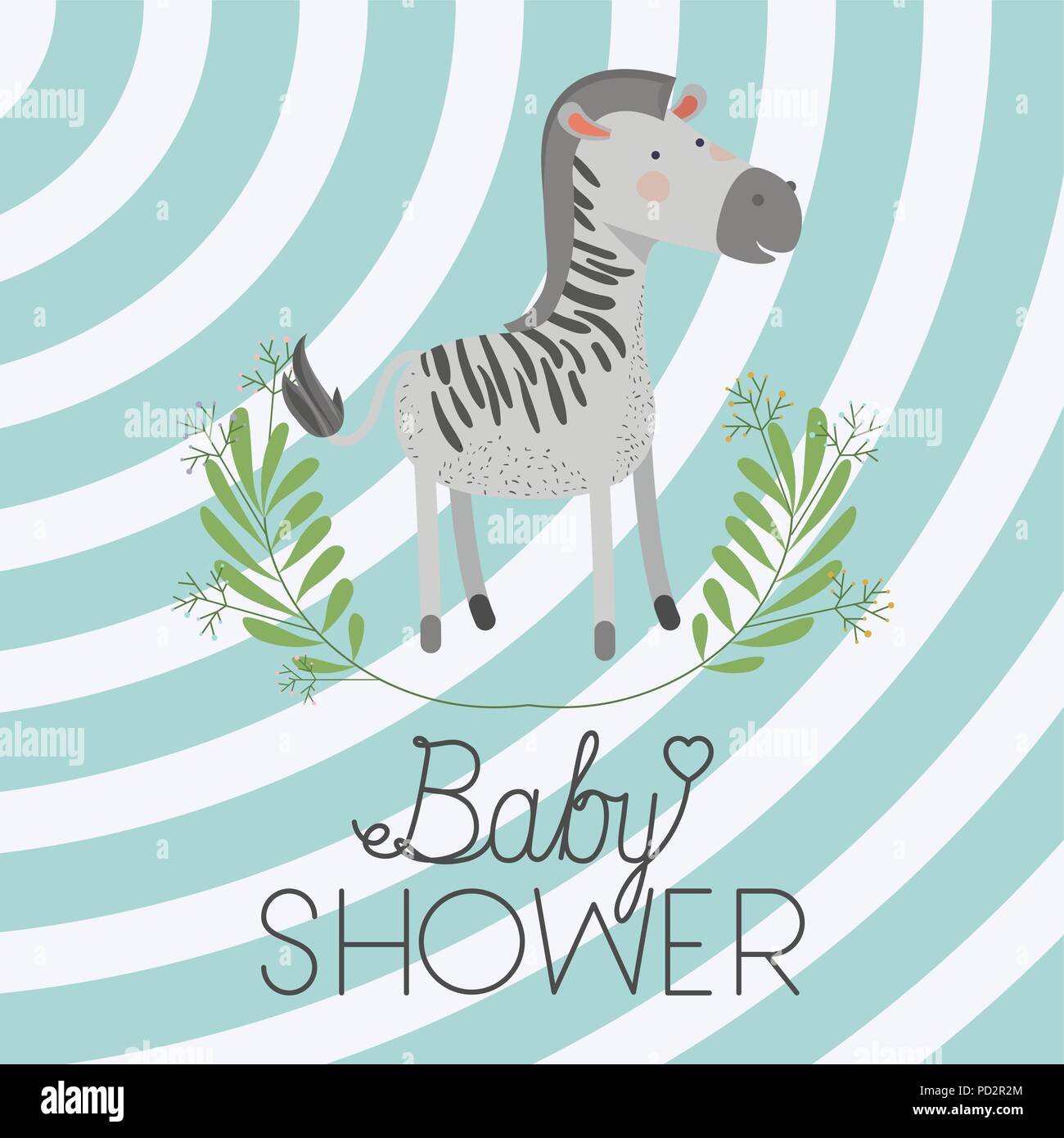 baby shower card with cute zebra Stock Vector Image & Art Alamy