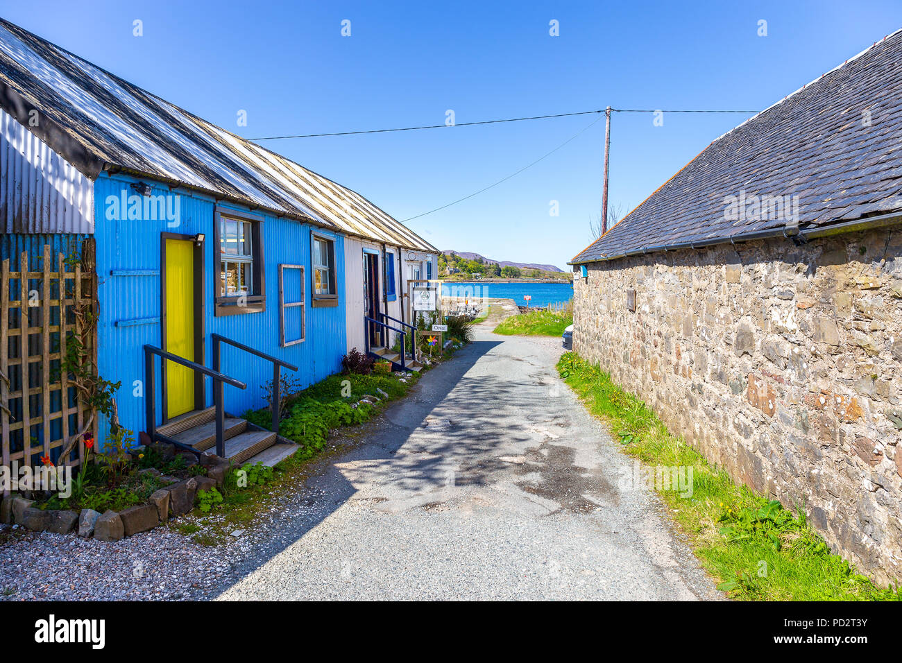 Old colorful houses at Broadford, Isle of Skye Stock Photo Alamy
