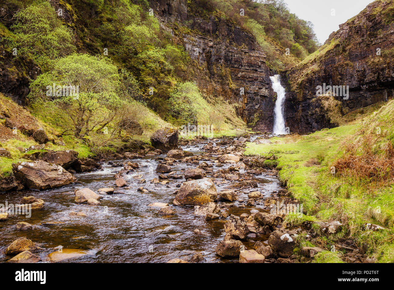 Lealt Falls waterfall, Isle of Skye Stock Photo Alamy