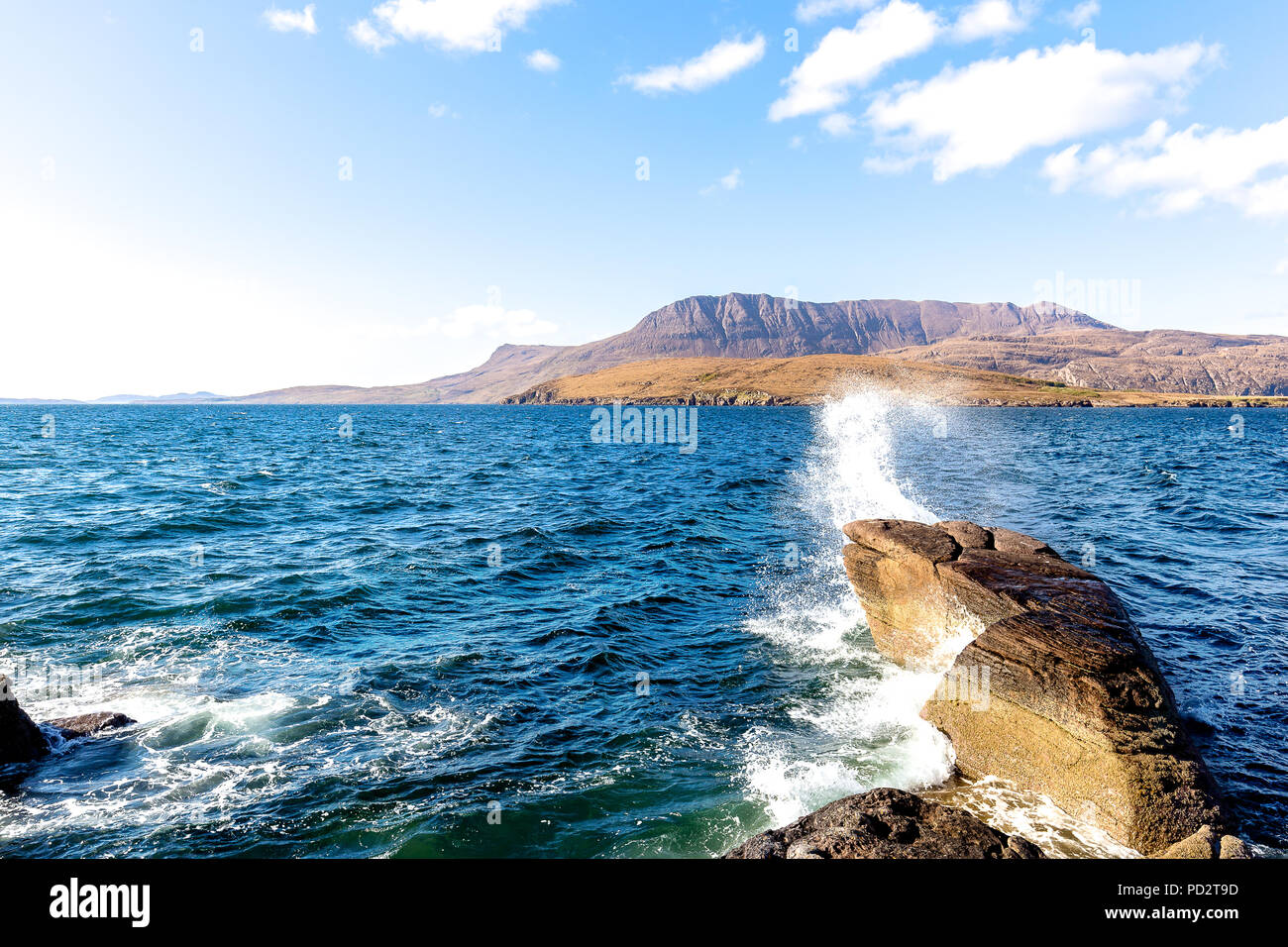 Coast of Rhue at the entrance of Loch Broom Stock Photo