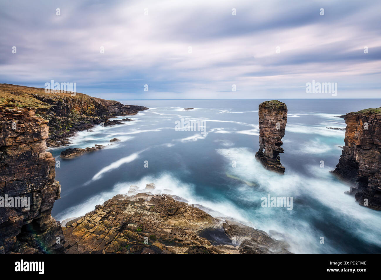 The Yesnaby Cliffs on the Orkney Islands Stock Photo
