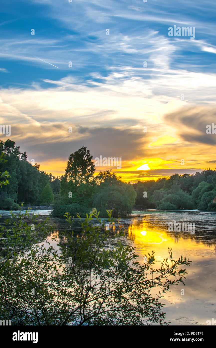Sunset at Golden Acre Park In Leeds Stock Photo