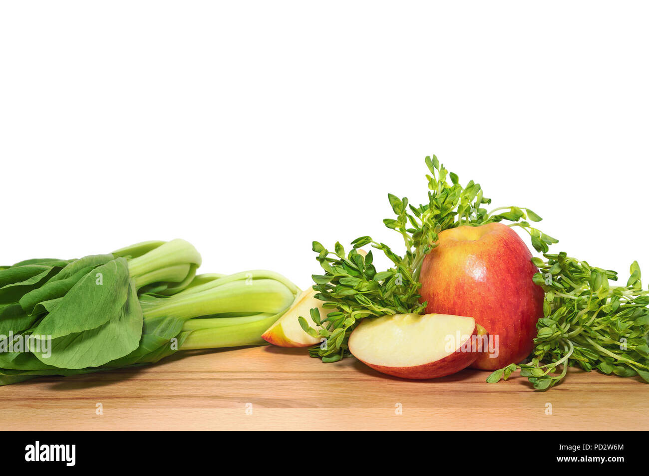 Fruits and vegetables for smoothie for weight loss on a wooden c Stock Photo