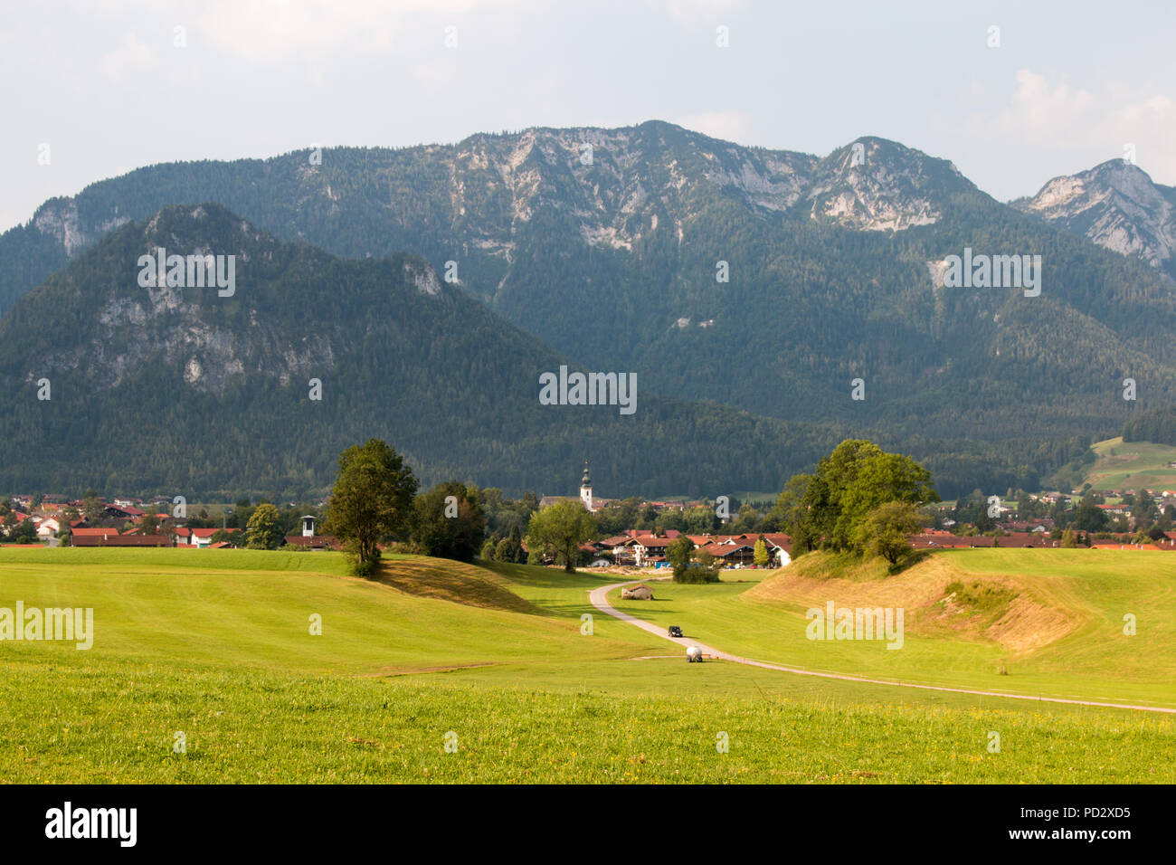 Inzell, Germany August 5, 2018 View of the municipality of Inzell in