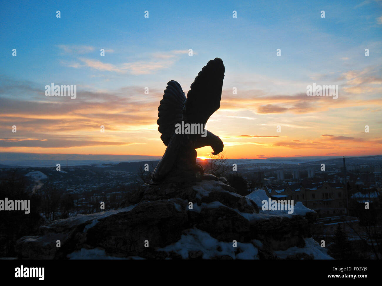 The Eagle. Pyatigorsk Emblem. Northern Caucasus landmarks Stock Photo