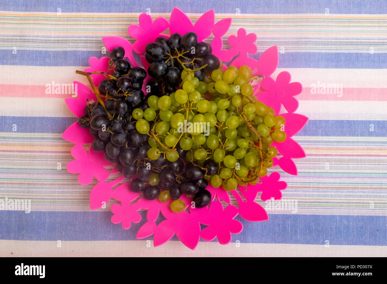 Black and white grapes Stock Photo