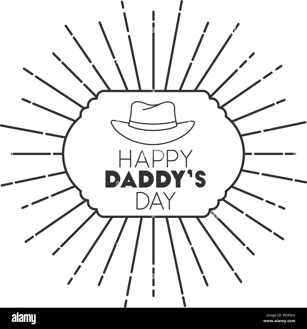 fathers day frame sunburts with elegant hat Stock Vector Image & Art ...