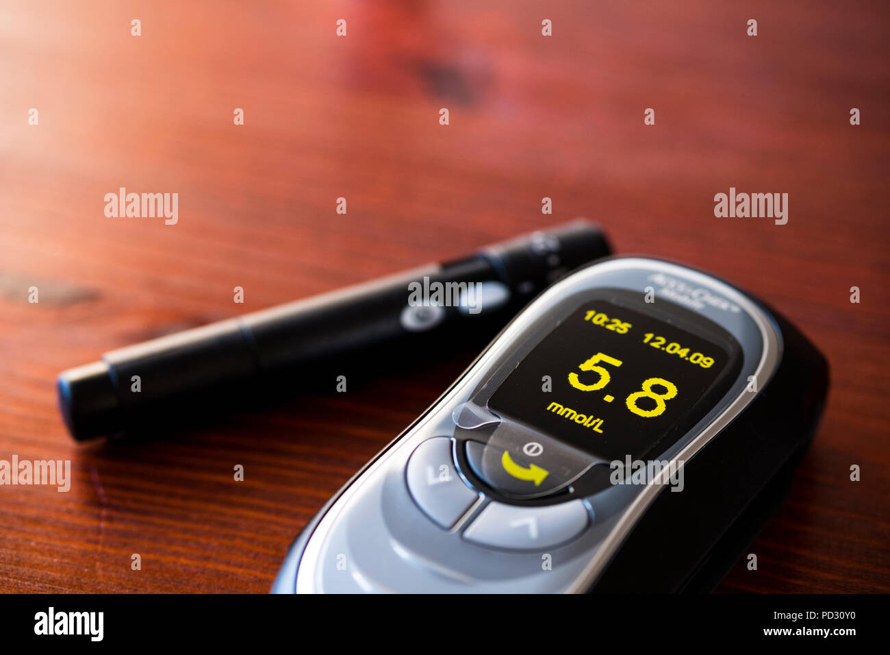 BG meter with lancing device Stock Photo