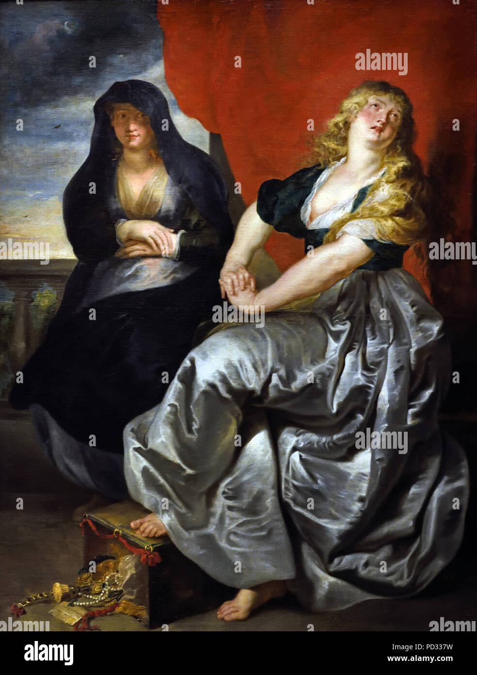 Penitent St Magdalen - St. Magdalene and her Sister Martha 1620 by Peter Paul Rubens (1577–1640) Flemish Belgian Belgium Stock Photo