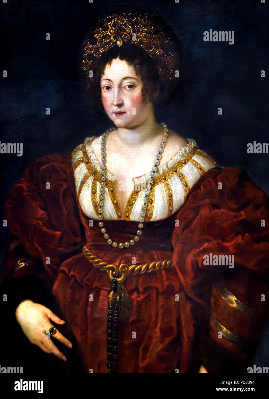 Isabella d'Este 1601 After Titian's lost Isabella in Red' of 1529. by Peter Paul Rubens (1577–1640) Flemish Belgian Belgium Stock Photo