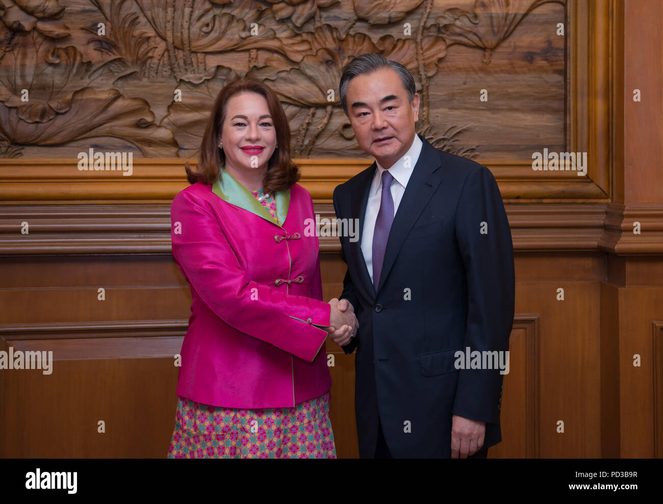 pic Maria Yi 2017 https www alamy com beijing china 6th aug 2018 chinese state councilor and foreign minister wang yi holds talks with the president elect of the 73rd session of the united nations un general assembly maria fernanda espinosa garces in beijing capital of china aug 6 2018 credit zhai jianlanxinhuaalamy live news image214589699 html