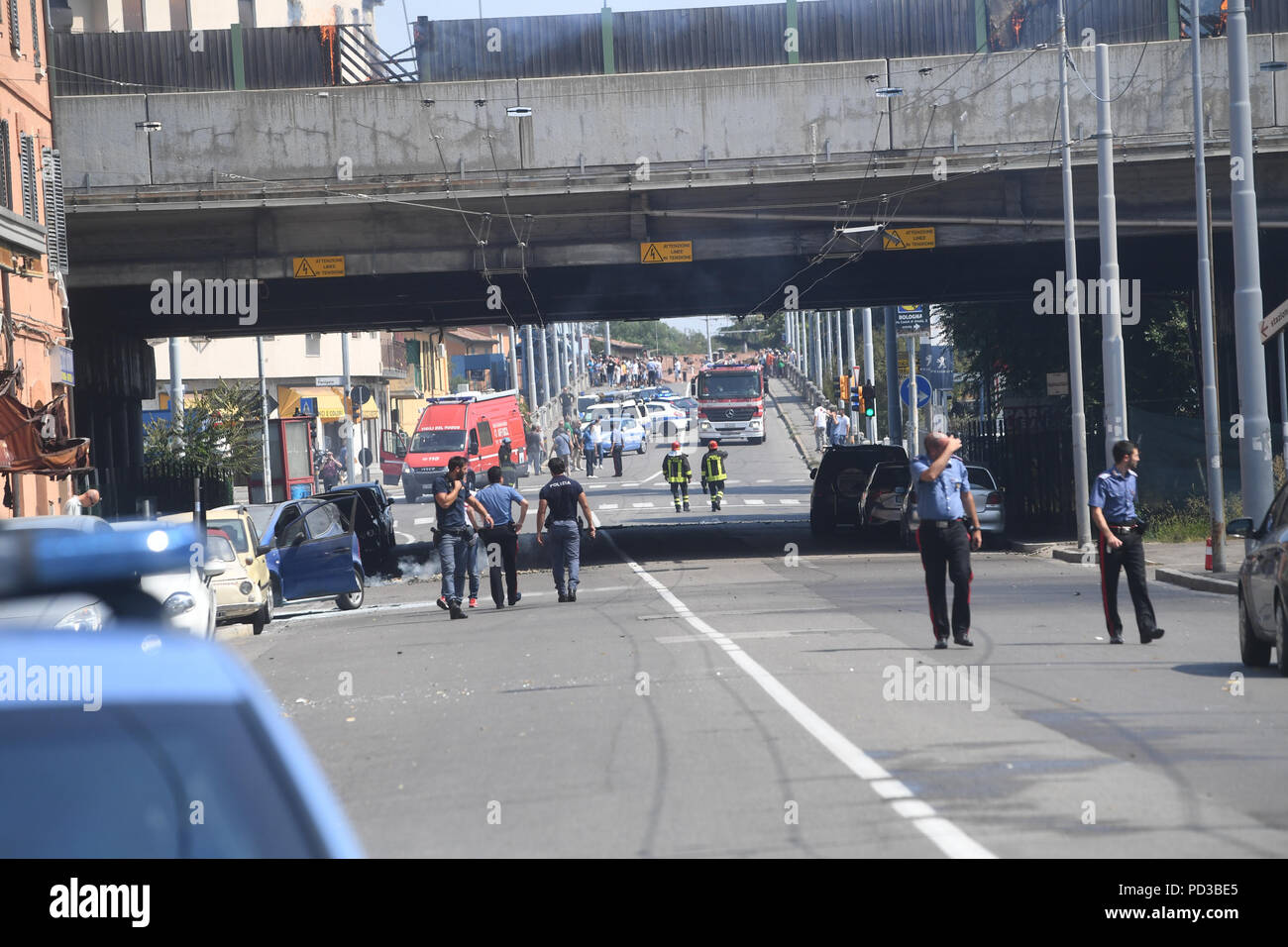 Bologna. 6th Aug, 2018. Photo taken on August 6, 2018 shows the scene