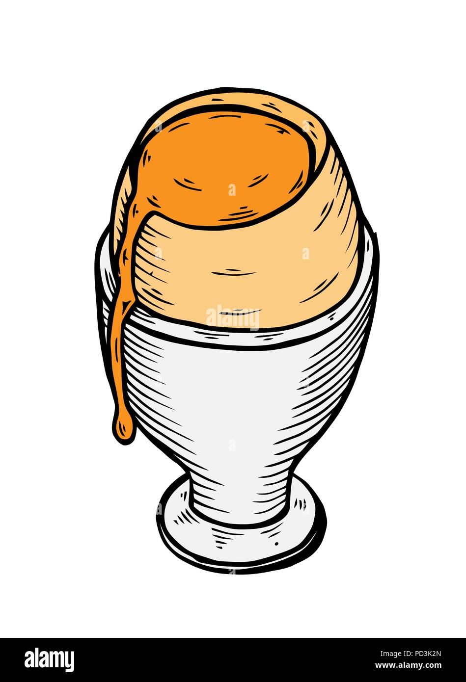 Tasty boiled egg icon Stock Vector