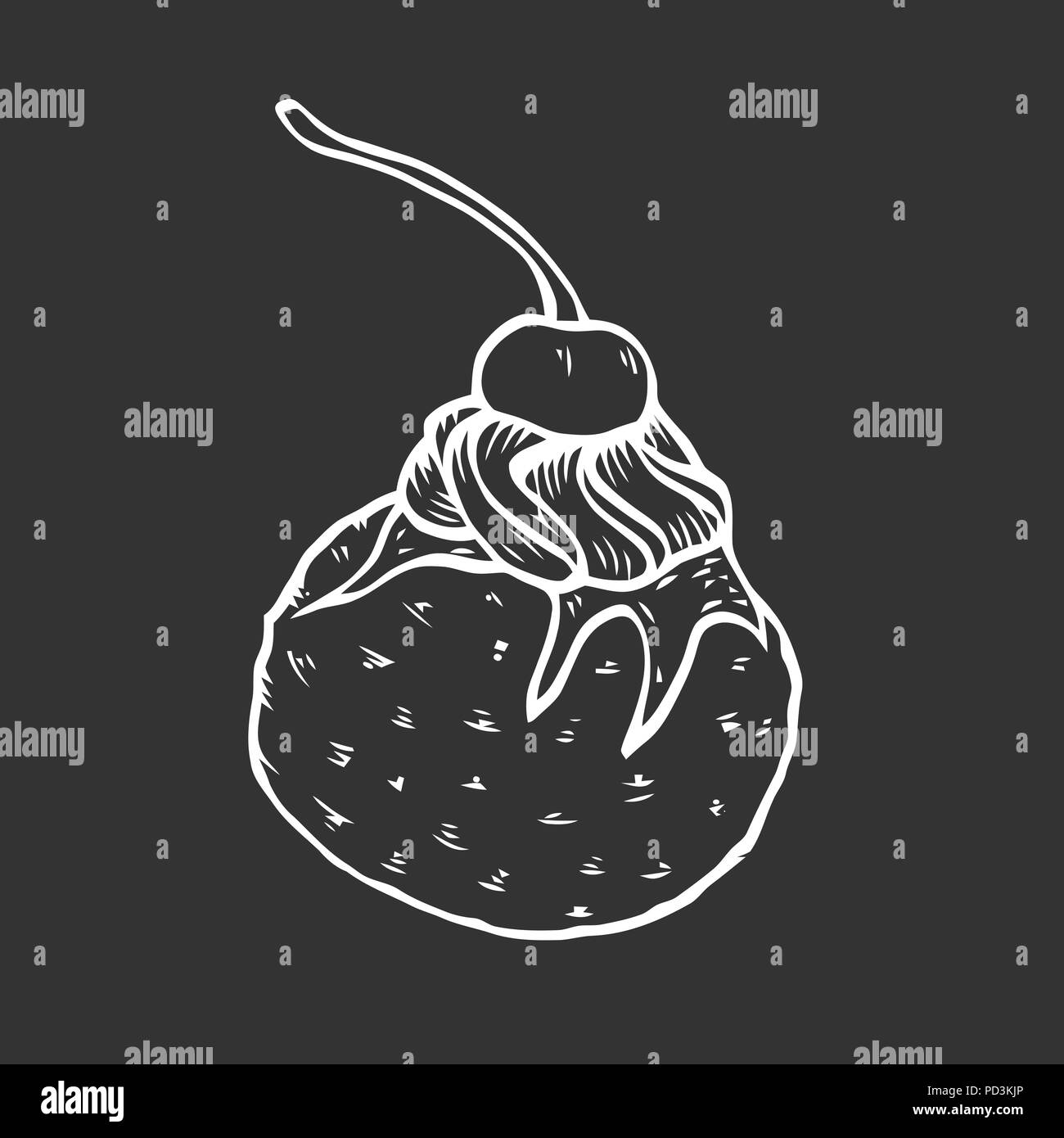 big ice cream ball. Stock Vector