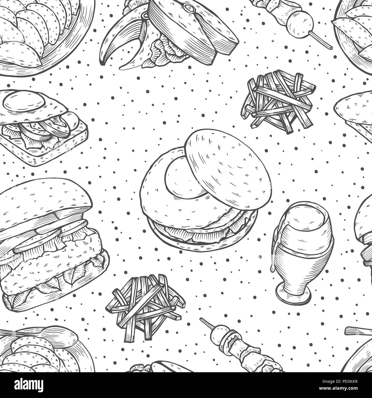 Hand Drawn Monochrome Fast Food Stock Vector Image Art Alamy hand-drawn-monochrome-fast-food-stock-vector-image-art-alamy