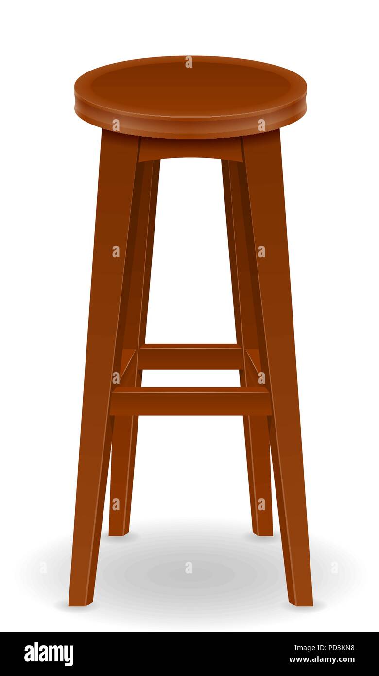 wooden bar chair stool set icons vector illustration isolated on white ...