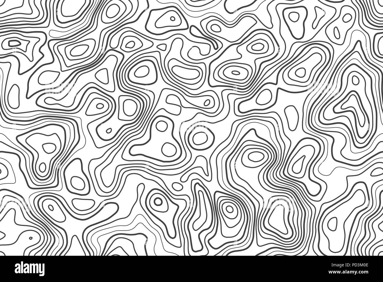 Seamless pattern topographic map background. Vector illustration. Detailed topographic map. Thin line design. Stock Vector