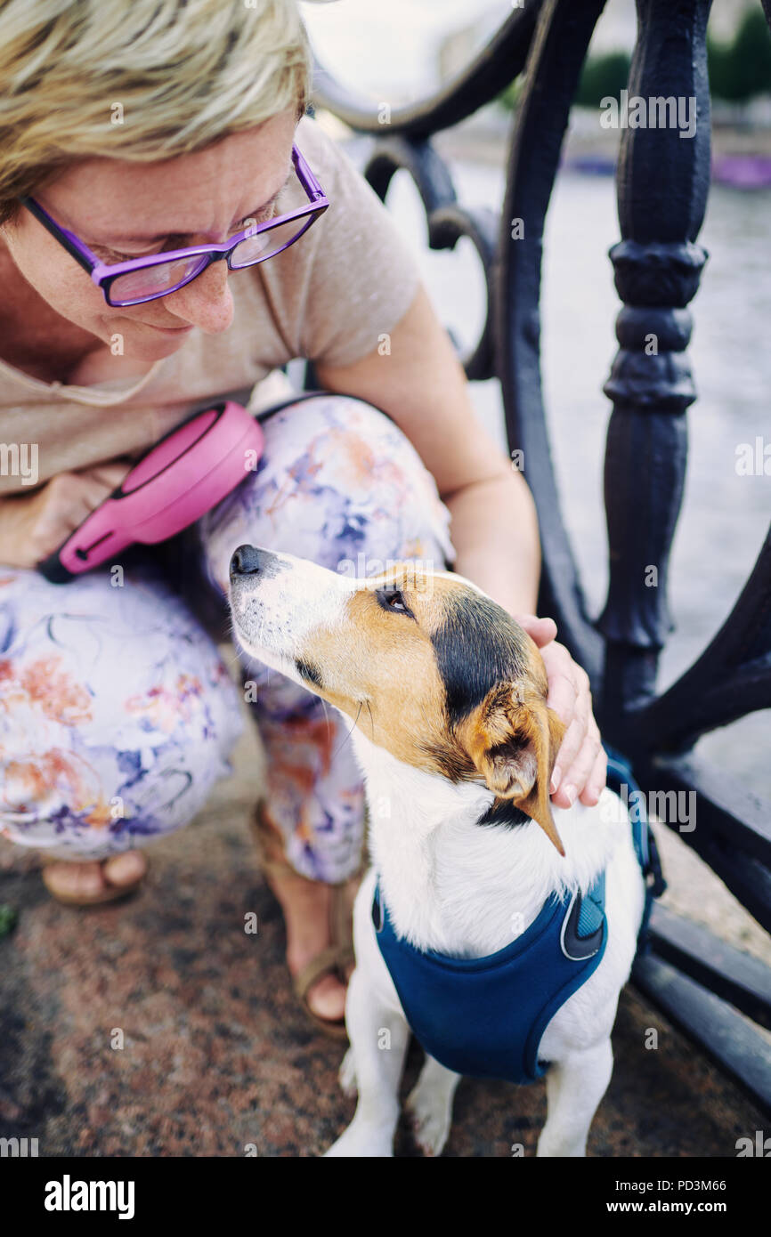 Senior lady and her dog hi-res stock photography and images - Alamy