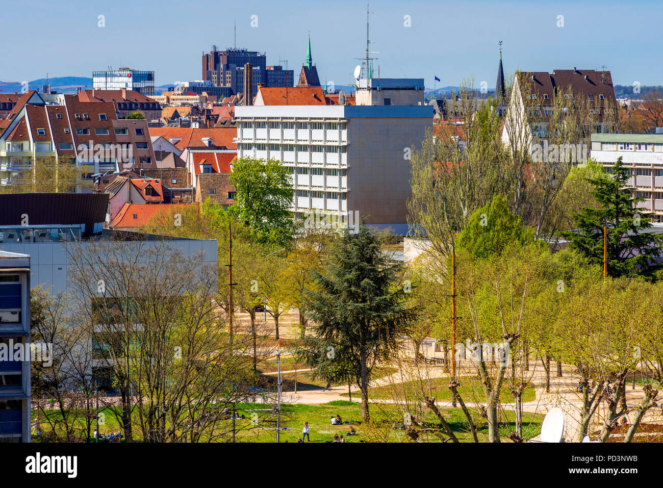 Strasbourg university campus, town skyline, Alsace, France, Europe, Stock Photo