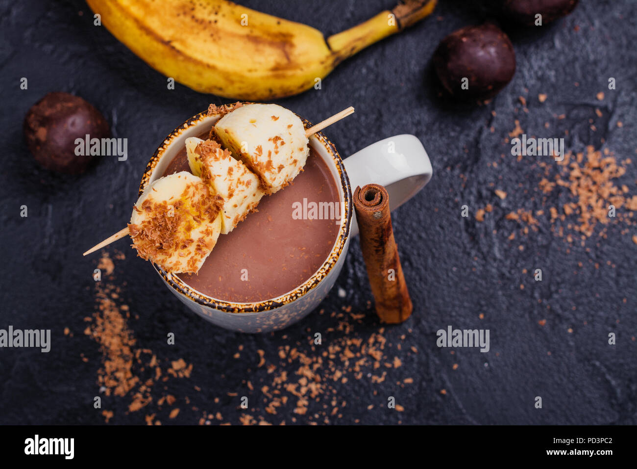 Caramelized banana champurrado Stock Photo