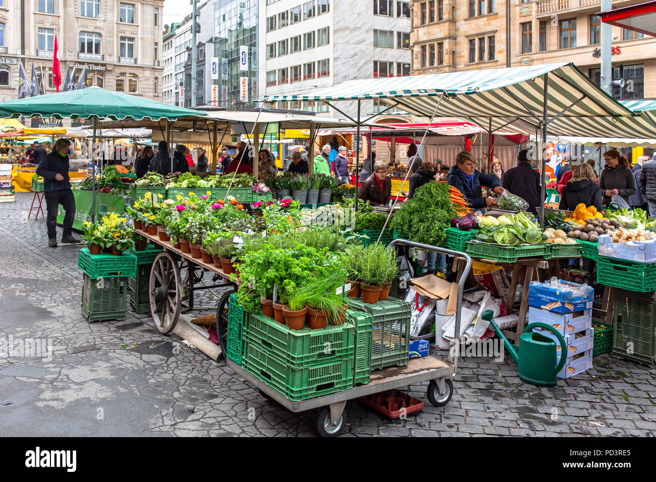 Basel farmer market Stock Photo