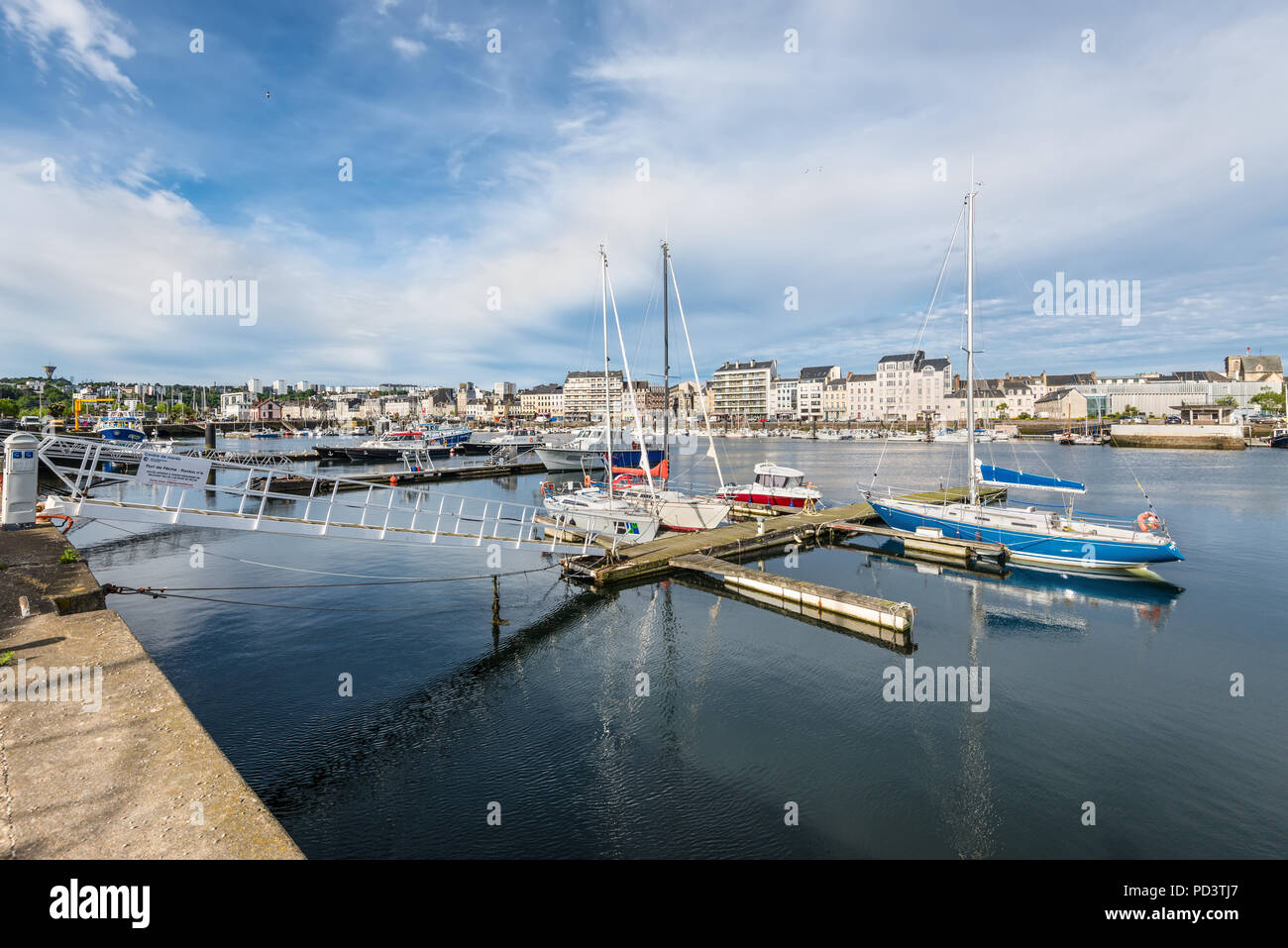Cherbourg, France May 22, 2017 Sailboats in the port of CherbourgOcteville, on the north of