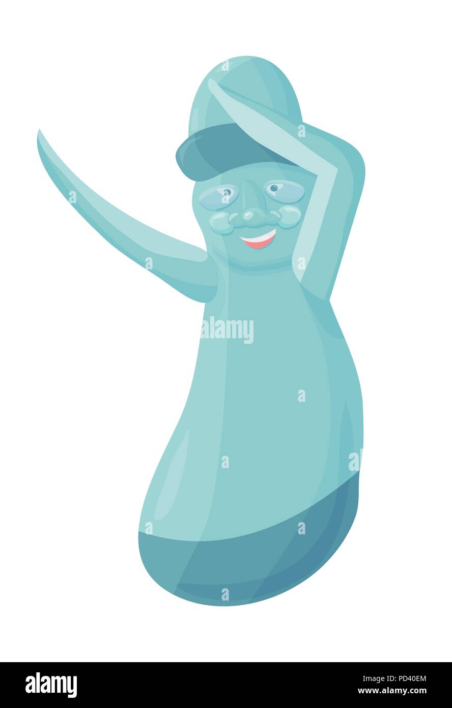 Vector illustration for Jeju-do promotion: Dabbing Dancing Dol hareubang,  also called tol harubang or Jeju Stone Grandfather, large rock statue found  on Jeju Island, South Korea Stock Vector Image & Art -