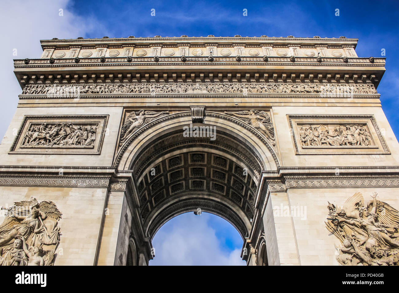 Arc de Triomphe closeup Stock Photo