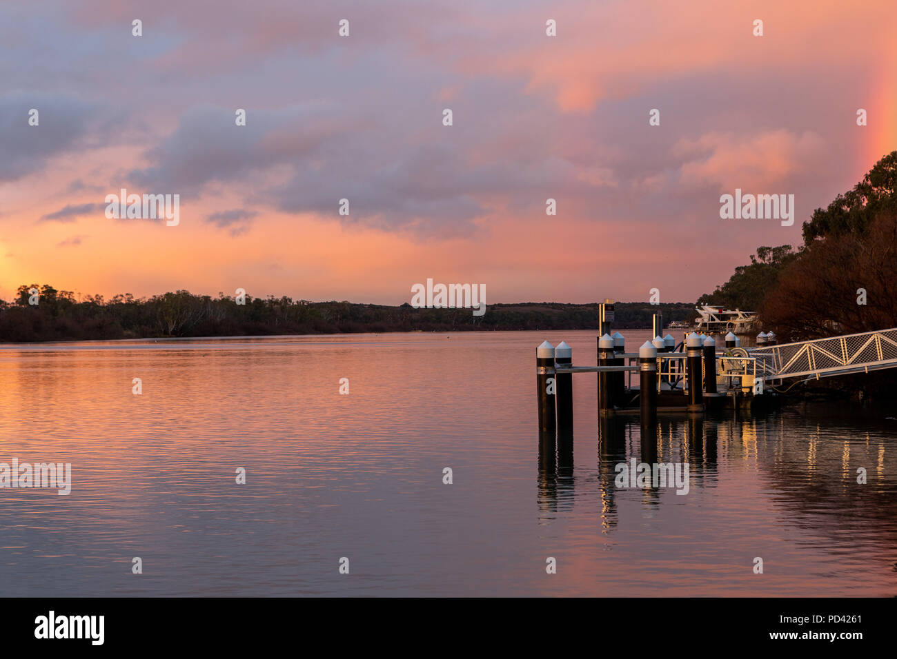A sunrise over the River Murray at Mannum South Australia on the 6th