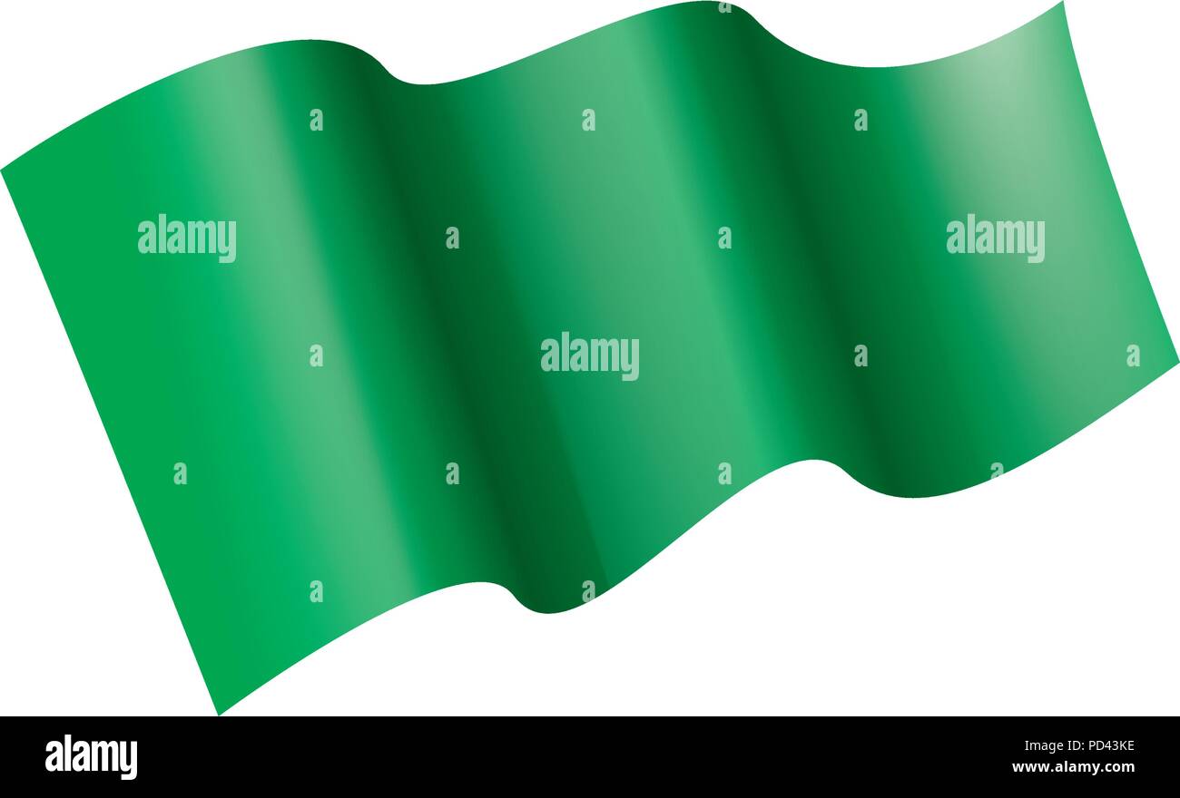 Waving the green flag on a white background Stock Vector Image & Art