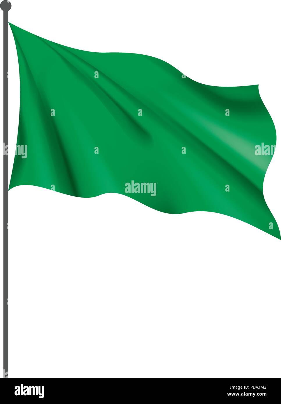 Waving the green flag on a white background Stock Vector Image & Art