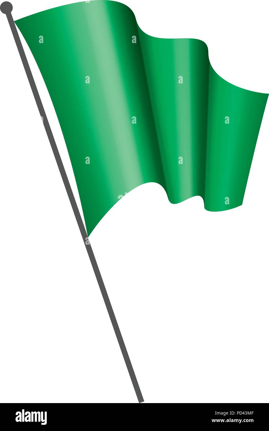 Waving the green flag on a white background Stock Vector Image & Art