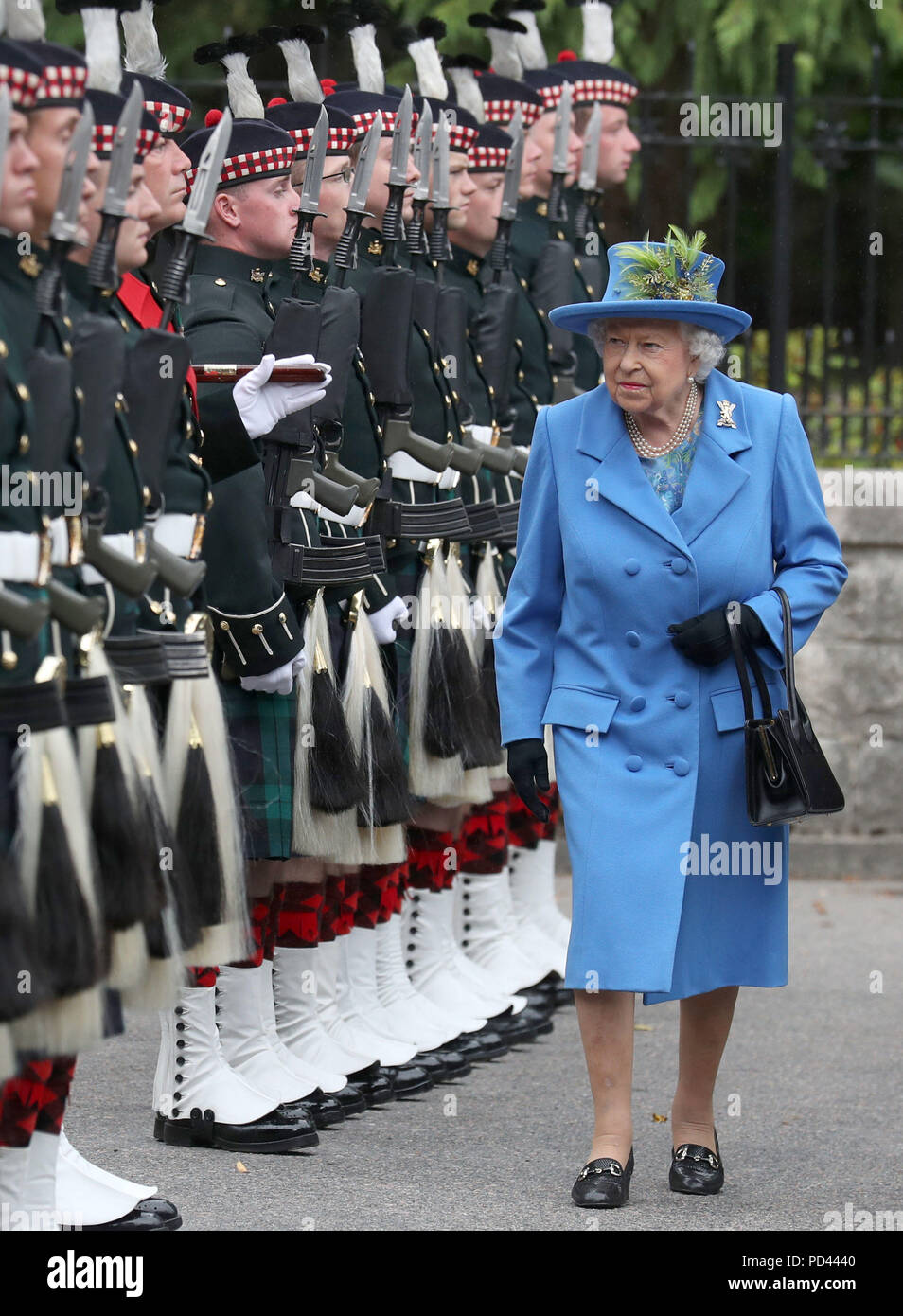 Queen Elizabeth II inspects Balaclava Company, 5 Battalion The Royal